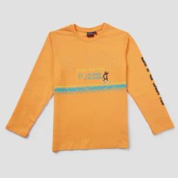 Gini & Jony Kids Orange Cotton Printed T-Shirt-picture-22
