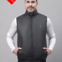 Cantabil Grey Regular Fit High Neck Reversible Jacket-image-36