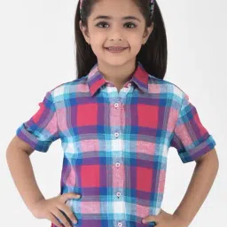 Crimsoune Club Kids Pink & Blue Chequered Shirt-picture-11