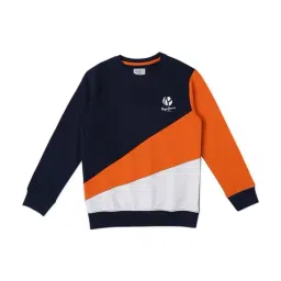 Pepe Jeans Kids Blue & Orange Cotton Graphic Full Sleeves Sweatshirt-picture-20