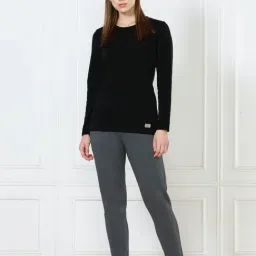 Van Heusen Black Cotton Relaxed Fit T-Shirt-image-5