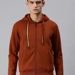 showoffff SHOWOFF Tan Cotton Slim Fit Hooded SweatShirt-picture-13