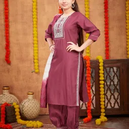 Aarika Kids Wine Embellished Kurta with Salwar image 3