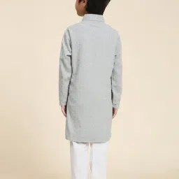 Pro-Ethic Style Developer Kids Grey & White Embellished Full Sleeves Kurta with Pyjamas image 2