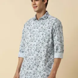 Allen Solly White Cotton Slim Fit Printed Shirt image 3