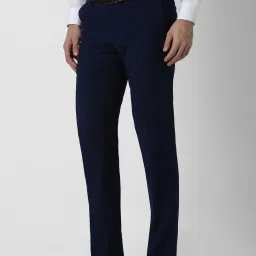 Peter England Navy Slim Fit Trousers image 3
