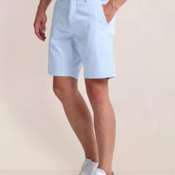 U.S. Polo Assn. Blue Cotton Slim Fit Logo Printed Shorts image 3