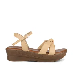 Inc.5 Women's Beige Ankle Strap Wedges image 3