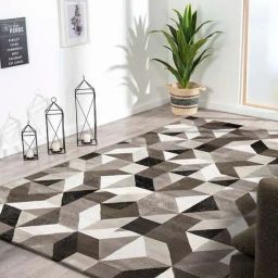 Obsessions Cream & Grey Geometric Carpet - Large-picture-40