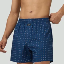XYXX Blocks Blue Cotton Relaxed Fit Printed Boxers image 3
