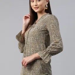 Cottinfab Beige Animal Print Top image 3