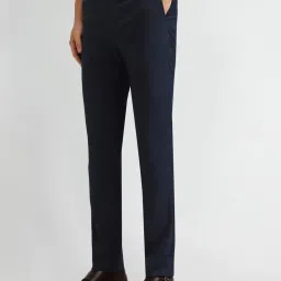 Arrow Blue Slim Fit Texture Trousers image 3