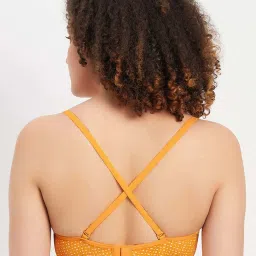 Clovia Yellow Regular Fit Printed Bra image 3