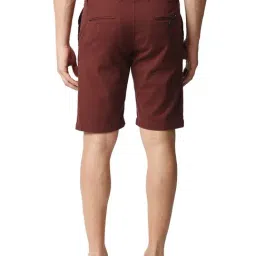 Basics Comfort Fit Syrah Red Pure Cotton Twill Shorts image 2