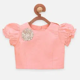 LilPicks Kids Peach Regular Fit Dhoti Set image 2