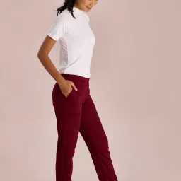 Go Colors! Maroon Mid Rise Pants image 3