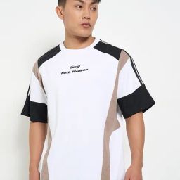 Ajile By Pantaloons Bright White Loose Fit Colour Block T-Shirt-picture-6