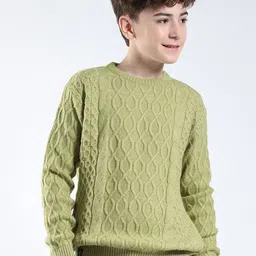 Monte Carlo Boys Cable Knit Woollen Round Neck Long Sleeves Pullover Sweater-picture-48