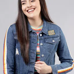 Tokyo Talkies Women Longline Denim Jacket-picture-0