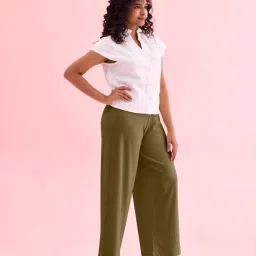 go colors! Go Colors Olive Solid Palazzos image 3