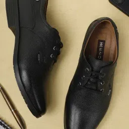 EZOK Men's Black Derby Shoes-picture-21