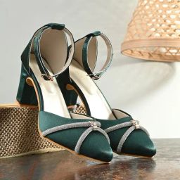 Clog London Women's Green Ankle Strap Sandals-picture-2