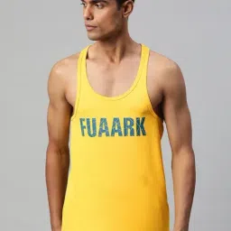 FUAARK Yellow Regular Fit Printed Gym Vests-picture-10