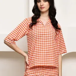NEUDIS Orange & White Checked Short Set-picture-13