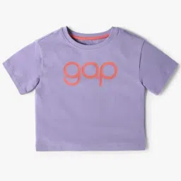 GAP Girls Purple Cotton Graphic T-Shirt-picture-18
