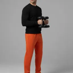 Mack Jonney Orange Fleece Regular Fit Solid Trackpants-image-68