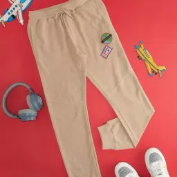 Pantaloons Junior Khaki Cotton Printed Joggers-picture-31