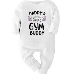 Zeezeezoo Infants Dad's Future Gym Buddy Printed Cotton Romper-picture-23