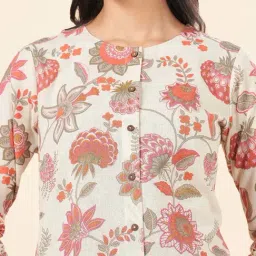 Rangmanch by Pantaloons White Cotton Printed A Line Kurta image 5