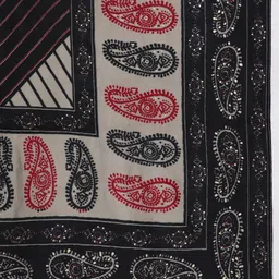 Libas Women Black Paisley Printed Gotta Patti Kurta with Trousers & With Dupatta image 4