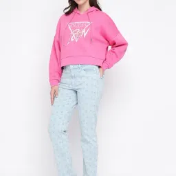 Guess Pink Printed Full Sleeve Hood image 5