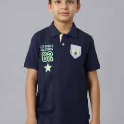 Beverly Hills Polo Club Kids Navy Printed Polo T-Shirt-picture-47