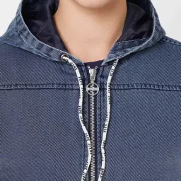 Pepe Jeans Blue Full Sleeves Hooded Jacket image 5