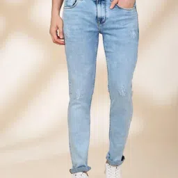 Being Human Blue Cotton Slim Fit Solid Jeans-picture-23