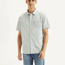 Levi's Light Blue Cotton Regular Fit Printed Shirt-picture-27