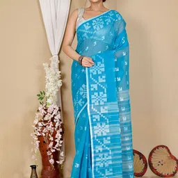 DipDiya Woven Design Pure Cotton Taant Saree-picture-14