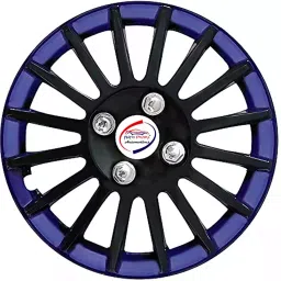 Auto Pearl CBB52 R14 35.56 cm (14 Inch) Press Type Wheel Hubcap with Retention Ring Glossy Black Blue Wheel Cover for MAHINDRA Verito (Set of 4) image 3