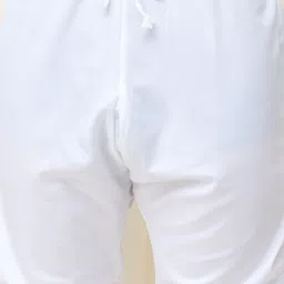 SOJANYA Men White Self Design Kurta with Churidar image 4