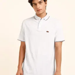 ANDAMEN White Regular Fit Polo T-Shirt-image-31