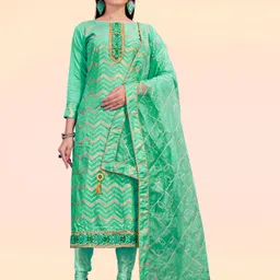 HERE&NOW Embellished Unstitched Dress Material-picture-23