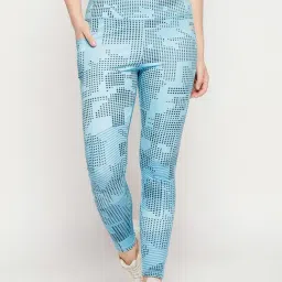 Clovia Blue Printed Active Tights-image-55
