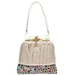 NR by Nidhi Rathi White Fabric Potli-picture-34