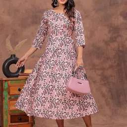 HEARTLOOM HEARTLOOM Women Printed Pure Cotton A-line Kurta image 4