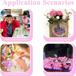 Daily Crafts Fake Crushed Ice for Vase Fillers, 60pcs Pink Acrylic Ice Rocks Fake Crystal Gems for Wedding Table Scatters and Centerpieces Decoration image 4