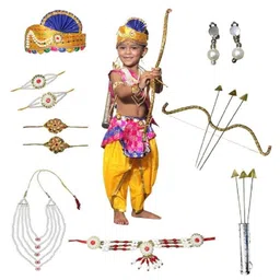 Kaku Fancy Dresses Dussehra Theme Ram Costume Set - Magenta-picture-23