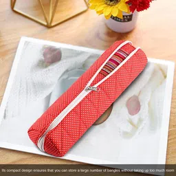 Kuber Industries Red 2 Pieces Polka Dots Printed Bangle Organiser image 2